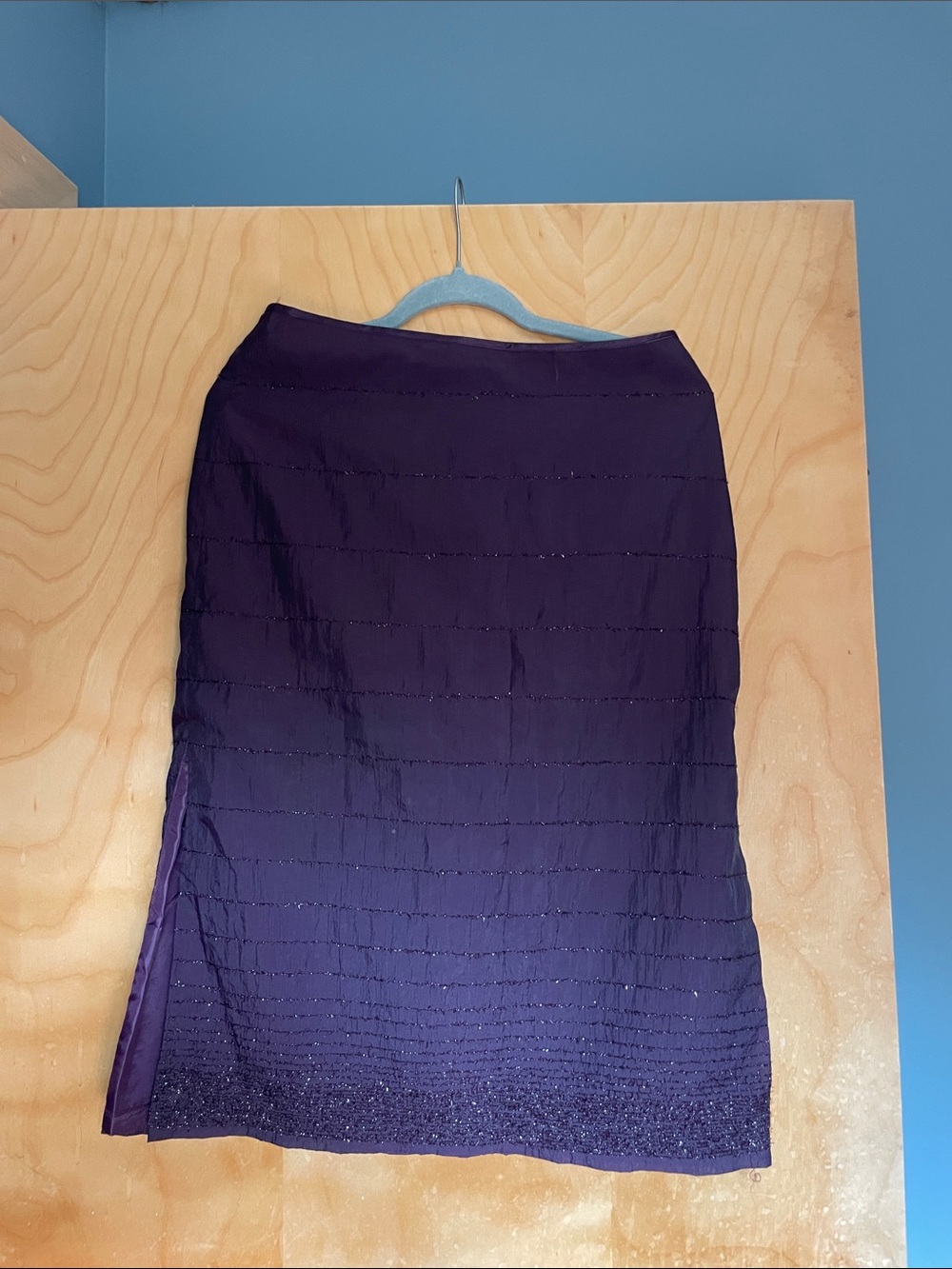 Kenneth Cole New York Purple Ombre Beaded Pencil Skirt